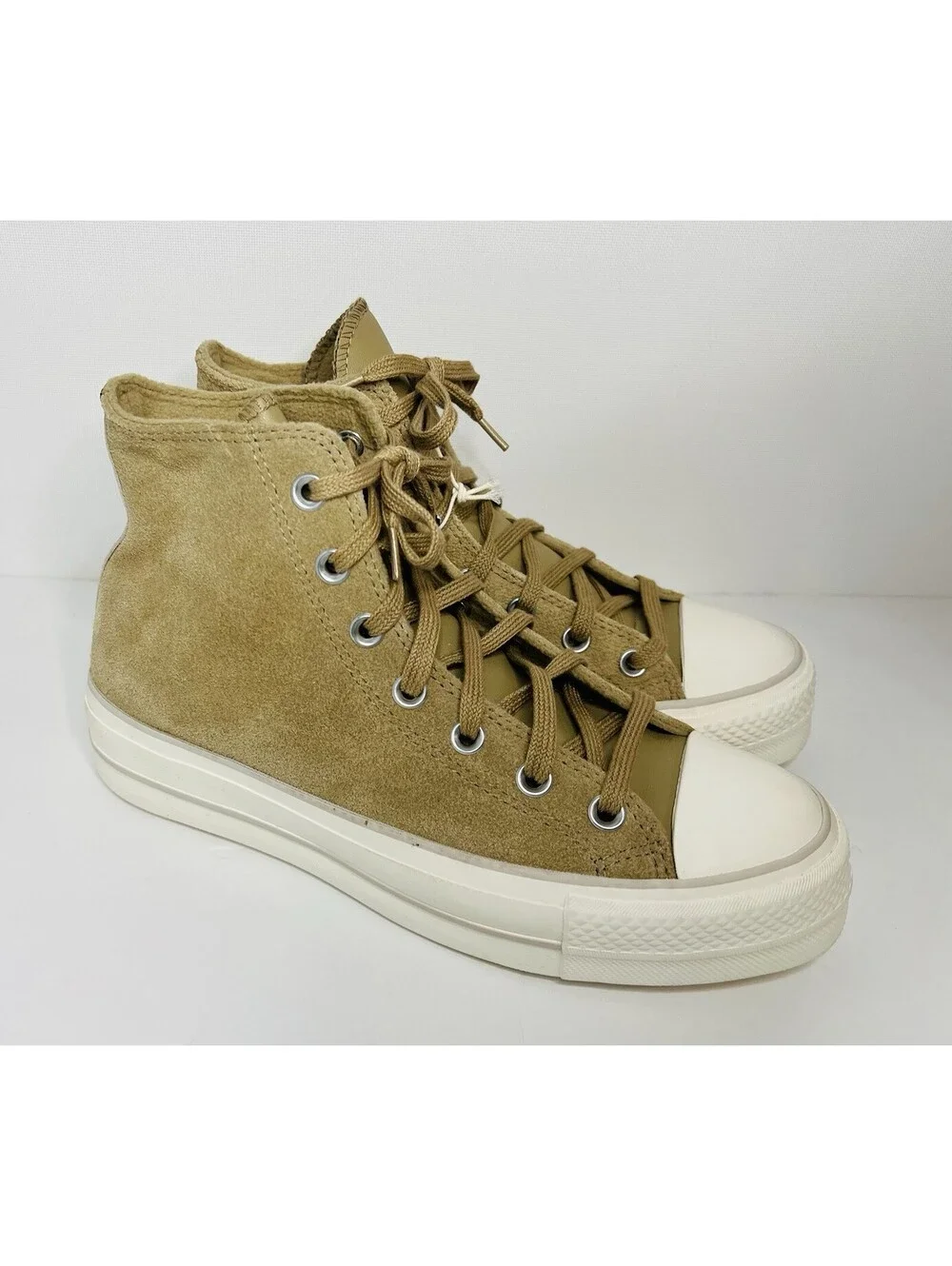 CONVERSE Chuck Taylor all star lift platform sneakers women's size 8.5 khaki New